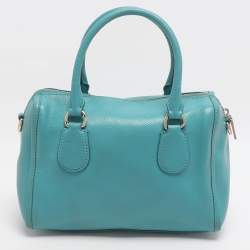 Pre Owned Coach Bennett Mini Turquoise Leather Satchel