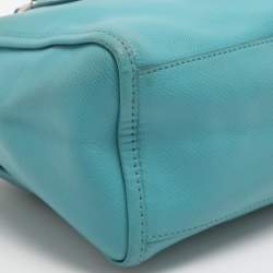 Pre Owned Coach Bennett Mini Turquoise Leather Satchel