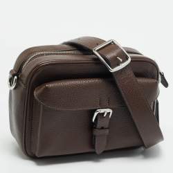 مملوكة مسبقًا Coach Warner Dark Brown Leather Crossbody Bag