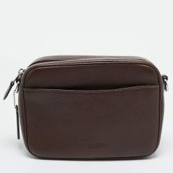مملوكة مسبقًا Coach Warner Dark Brown Leather Crossbody Bag