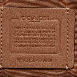 Pre Owned Coach Gallery Beige/Brown Signature Coated Canvas and Leather Tote