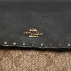 Pre Owned حقيبة كروس بودي كوتش قماش بشعار متعدد الألوان مغطى ونقشات جلد الثعبان والجلد