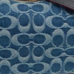 مملوكة مسبقًا حقيبة كتف كوتش سوينجر 23 كانفاس جاكار بشعار ماركة بني