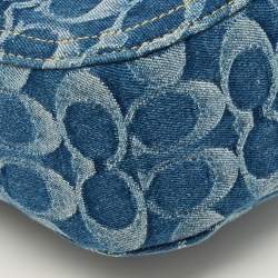 مملوكة مسبقًا حقيبة كتف كوتش سوينجر 23 كانفاس جاكار بشعار ماركة بني