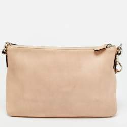 مملوكة مسبقًا Coach Front Pocket Peach Leather Flat Crossbody Bag