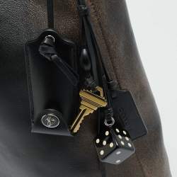 Pre Owned حقيبة كتف كوتش بروكلين 39 جلد بني/أسود مظلل