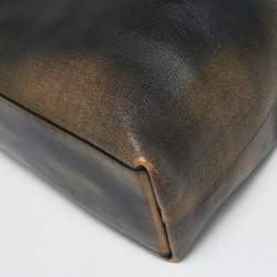 Pre Owned حقيبة كتف كوتش بروكلين 39 جلد بني/أسود م ظلل