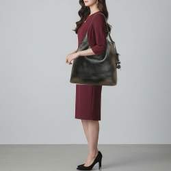 Pre Owned حقيبة كتف كوتش بروكلين 39 جلد بني/أسود مظلل