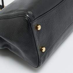 Pre Owned Coach Brooke Chain Carryall Black Leather Tote