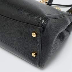 Pre Owned Coach Brooke Chain Carryall Black Leather Tote