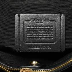 Pre Owned Coach Brooke Chain Carryall Black Leather Tote