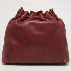 مملوكة مسبقًا حقيبة كتف كوتش جلد أحمر بخيط ماكدسون