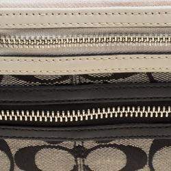 Coach Beige/Black Canvas and Leather Clutch