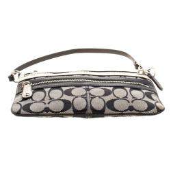 Coach Beige/Black Canvas and Leather Clutch
