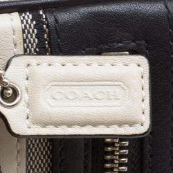 Coach Beige/Black Canvas and Leather Clutch