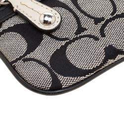 Coach Beige/Black Canvas and Leather Clutch