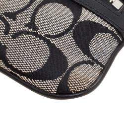 Coach Beige/Black Canvas and Leather Clutch