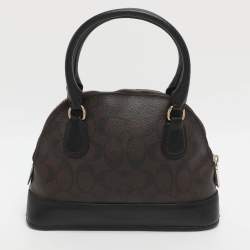 مملوكة مسبقًا Coach Cora Dome Brown Signature Coated Canvas and Leather Satchel