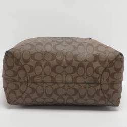 Pre Owned Coach Variety City Beige Signature Coated Canvas Shopper Tote