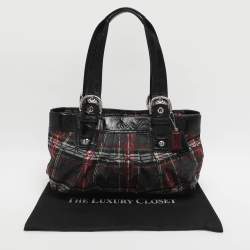 مملوكة مسبقًا حقيبة يد كوتش بوبى متعددة الألوان / سوداء كانفاس شهيرة وجلد براءة الاختراع