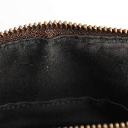 Pre Owned Coach Emma Mini Brown/Black Signature Coated Canvas and Leather Satchel