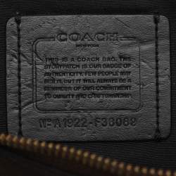 Pre Owned Coach Emma Mini Brown/Black Signature Coated Canvas and Leather Satchel