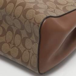 Pre Owned حقيبة ساتشل كوتش ايتا كاريال جلد وكانفاس أسود/ بني 