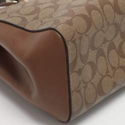 Pre Owned حقيبة ساتشل كوتش ايتا كاريال جلد وكانفاس أسود/ بني 