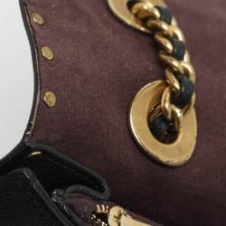 Pre Owned Coach Black Leather Small Parker Chain Flap Shoulder Bag