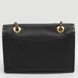 Pre Owned Coach Black Leather Small Parker Chain Flap Shoulder Bag