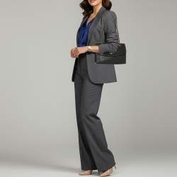 Pre Owned Coach Black Leather Small Parker Chain Flap Shoulder Bag