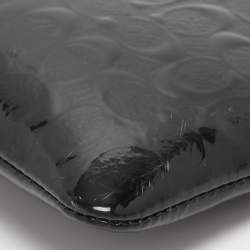 Pre Owned حقيبة كوتش حمالة معصم جلد لامع ب صمة الشعار أسود