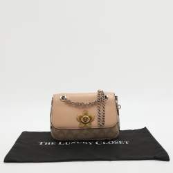 Pre Owned Coach Cassidy Mini Multicolor Signature Coated Canvas and Snakeskin Embossed Leather Shoulder Bags