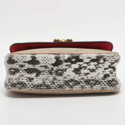 Pre Owned Coach Cassidy Mini Multicolor Signature Coated Canvas and Snakeskin Embossed Leather Shoulder Bags