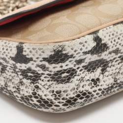 Pre Owned Coach Cassidy Mini Multicolor Signature Coated Canvas and Snakeskin Embossed Leather Shoulder Bags