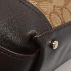 Pre Owned حقيبة كتف كوتش 31 أدوي قماش مميز بيج/بني وجلد