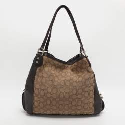 Pre Owned حقيبة كتف كوتش 31 أدوي قماش مميز بيج/بني وجلد