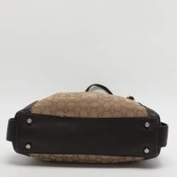 Pre Owned حقيبة كتف كوتش 31 أدوي قماش مميز بيج/بني وجلد