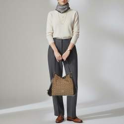 Pre Owned حقيبة كتف كوتش 31 أدوي قماش مميز بيج/بني وجلد