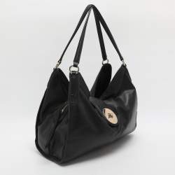 Pre Owned Coach Carlyle Black Leather Shoulder Bag