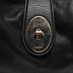 Pre Owned Coach Carlyle Black Leather Shoulder Bag