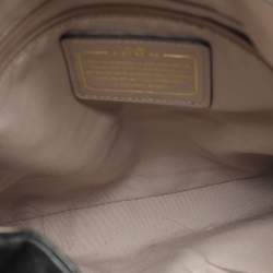 Pre Owned Coach Phoebe Black/Beige Quilted Leather Shoulder Bag