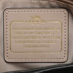 Pre Owned Coach Phoebe Black/Beige Quilted Leather Shoulder Bag