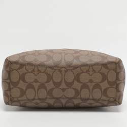 Pre Owned Coach Sage Carryall Beige/Brown Coated Canvas and Leather Satchel