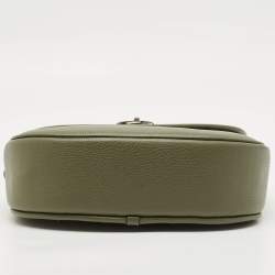 Pre Owned حقيبة كوتش كروس بودي جلد أخضر زيتوني ويلُو سادل