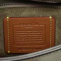 Pre Owned حقيبة كوتش كروس بودي جلد أخضر زيتوني ويلُو سادل