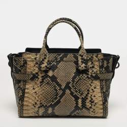 مملوكة مسبقًا Coach Swagger 27 Black Python Embossed Leather Carryall Tote