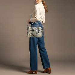 مملوكة مسبقًا Coach Swagger 27 Black Python Embossed Leather Carryall Tote