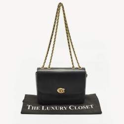 Pre Owned حقيبة كتف جلدية سوداء كوتش ماديسون