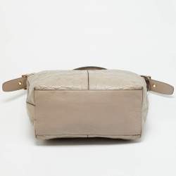 مملوكة مسبقًا Coach Legacy Tassel Taupe Signature Embossed Leather Shoulder Bag